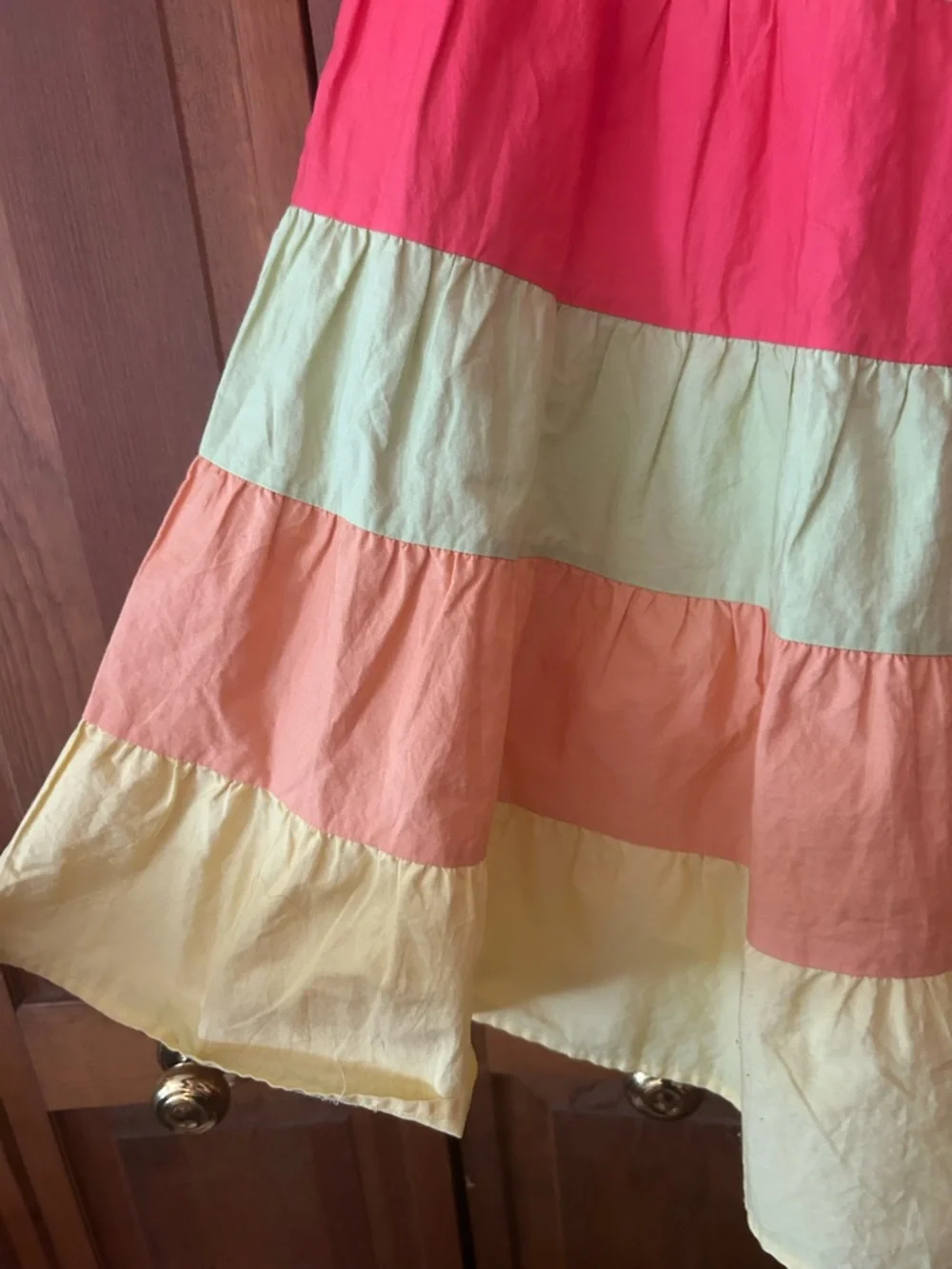 Gymboree Girl’s Sz 12 100% Cotton Yellow, Orange, and Green Tiered Skirt